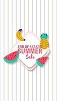 Summer sale social media story.  Vertical template post for reel promotion content vector