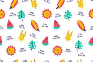 Colourful Summer Seamless Pattern beauty background wallpaper for summertime textile, wraping paper or graphic print vector