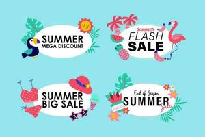 summer sale signs brochure vector. Special price offer coupon for social media post,  promotion ad, shopping flyer, voucher, website campaign and advertising vector