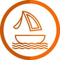 Surfing boat Vector Icon Design