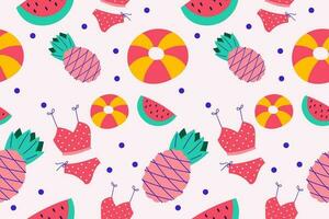 Colourful Summer Seamless Pattern beauty background wallpaper for summertime textile, wraping paper or graphic print vector