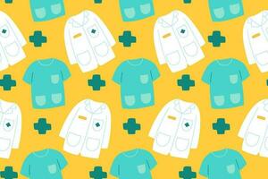 Cute Medical Seamless Pattern background for doctor, clinic or hospital vector