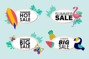 summer sale signs brochure vector. Special price offer coupon for social media post,  promotion ad, shopping flyer, voucher, website campaign and advertising vector