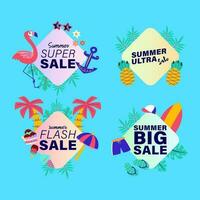 summer sale signs brochure vector. Special price offer coupon for social media post,  promotion ad, shopping flyer, voucher, website campaign and advertising vector