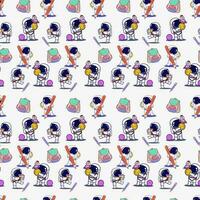 Cute Space Astrounaut Seamless Pattern Background for textile, apparel or wrapping paper graphic print vector