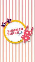 Summer sale social media story.  Vertical template post for reel promotion content vector