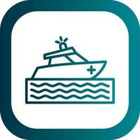 Rescue boat Vector Icon Design