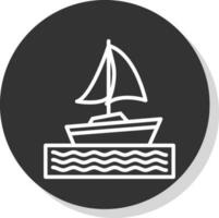 Sailing boat Vector Icon Design