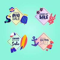 summer sale signs brochure vector. Special price offer coupon for social media post,  promotion ad, shopping flyer, voucher, website campaign and advertising vector