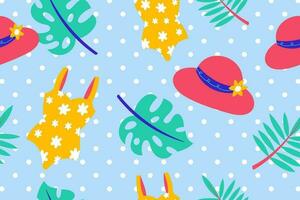 Colourful Summer Seamless Pattern beauty background wallpaper for summertime textile, wraping paper or graphic print vector