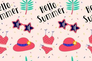 Colourful Summer Seamless Pattern beauty background wallpaper for summertime textile, wraping paper or graphic print vector