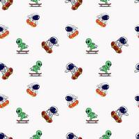 Cute Space Astrounaut Seamless Pattern Background for textile, apparel or wrapping paper graphic print vector