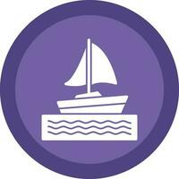 Sailing boat Vector Icon Design