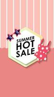 Summer sale social media story.  Vertical template post for reel promotion content vector