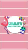 Summer sale social media story.  Vertical template post for reel promotion content vector