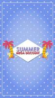 Summer sale social media story.  Vertical template post for reel promotion content vector