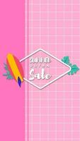 Summer sale social media story.  Vertical template post for reel promotion content vector