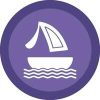 Surfing boat Vector Icon Design