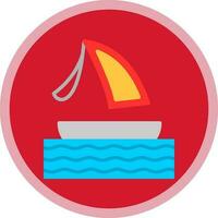 Surfing boat Vector Icon Design