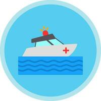 Rescue boat Vector Icon Design