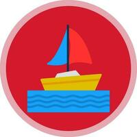 Sailing boat Vector Icon Design