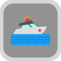 Rescue boat Vector Icon Design