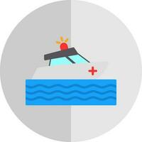 Rescue boat Vector Icon Design