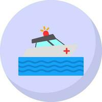 Rescue boat Vector Icon Design