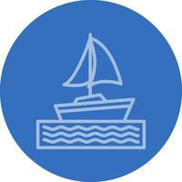 Sailing boat Vector Icon Design