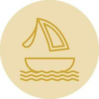 Surfing boat Vector Icon Design