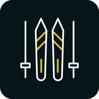 Ski sticks Vector Icon Design