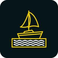 Sailing boat Vector Icon Design