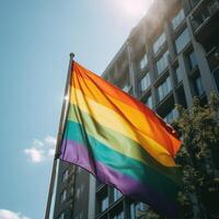 arco iris lgbtq bandera. generativo ai. foto