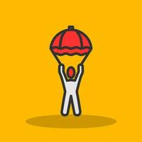 Skydiving Vector Icon Design