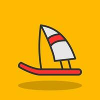 diseño de icono de vector de windsurf