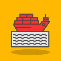 Cargo ship Vector Icon Design