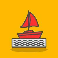 Sailing boat Vector Icon Design