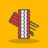 Bacon pie Vector Icon Design