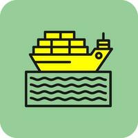 Cargo ship Vector Icon Design