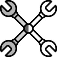 Cross wrench Vector Icon Design