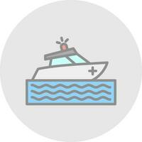 Rescue boat Vector Icon Design