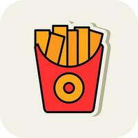 Fried potatoes Vector Icon Design