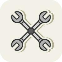 Cross wrench Vector Icon Design