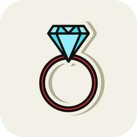 diseño de icono de vector de anillo de diamante