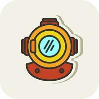 Diving helmet Vector Icon Design