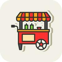 Food cart Vector Icon Design