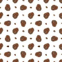 Seamless pattern with pine nuts. Design for fabric, textile, wallpaper, packaging. vector