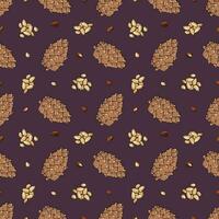 Seamless pattern with pine nuts. Design for fabric, textile, wallpaper, packaging. vector