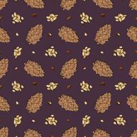 Seamless pattern with pine nuts. Design for fabric, textile, wallpaper, packaging. vector