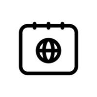 Simple International Calendar icon. The icon can be used for websites, print templates, presentation templates, illustrations, etc vector